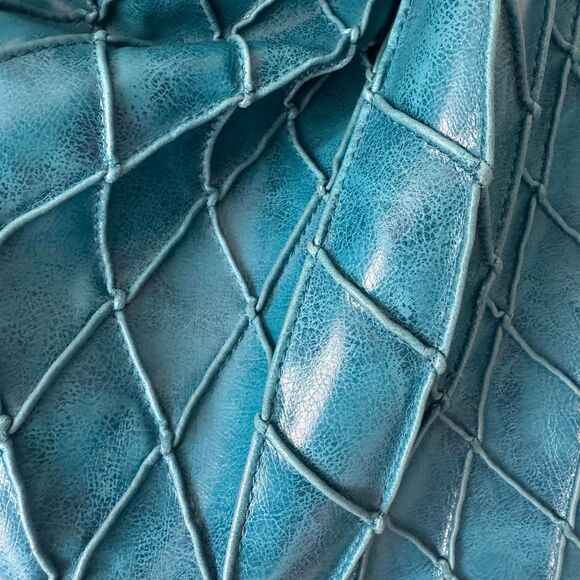 Steve Madden Y2K Large Textured Shoulder  Bag Turquoise Vegan - Picture 7 of 10